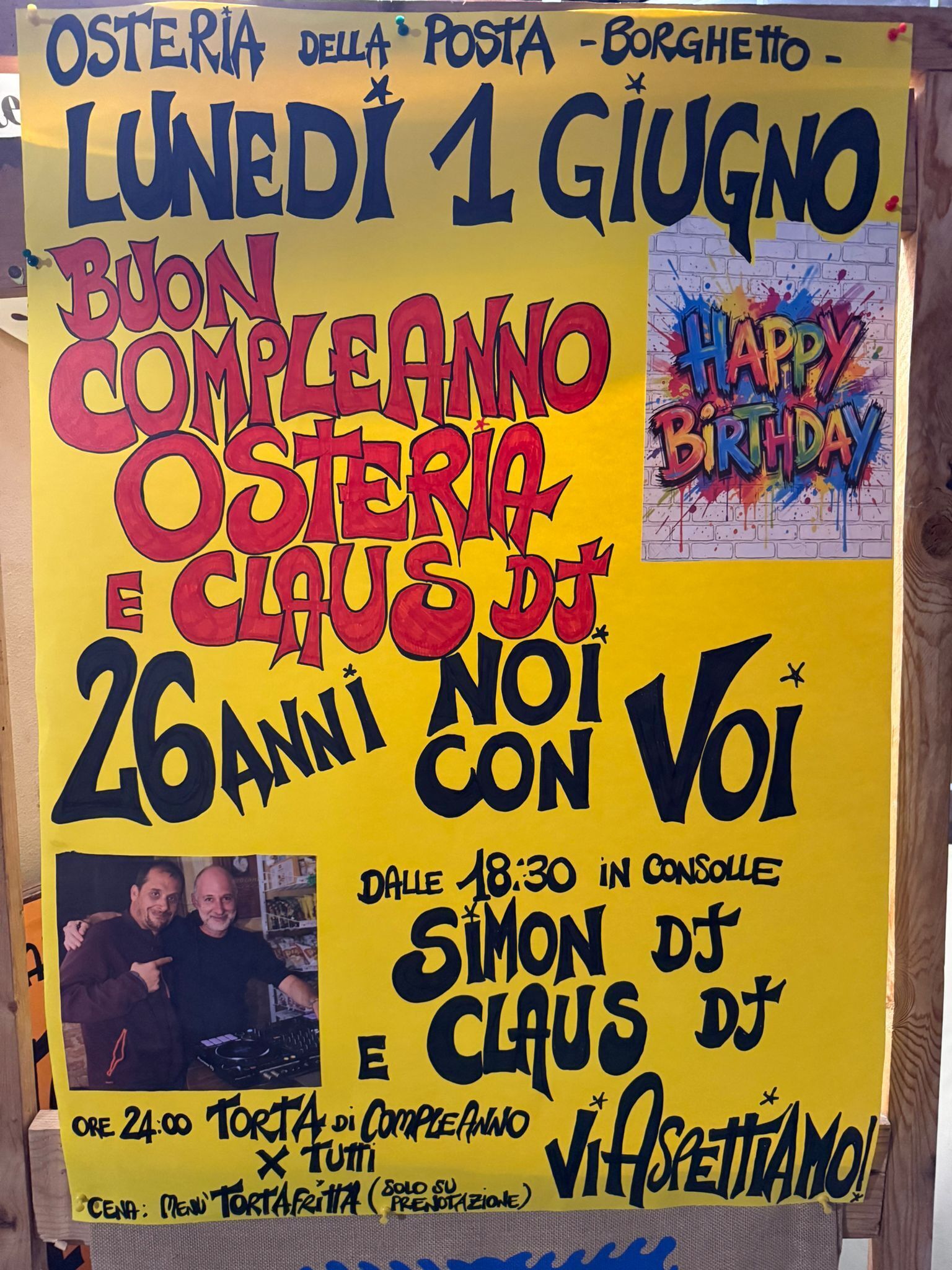 Buon compleanno Osteria della Posta
