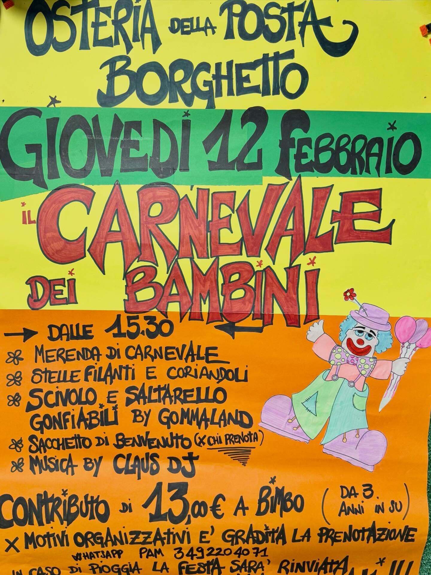All' Osteria della Posta di Borghetto il Carnevale dei bambini