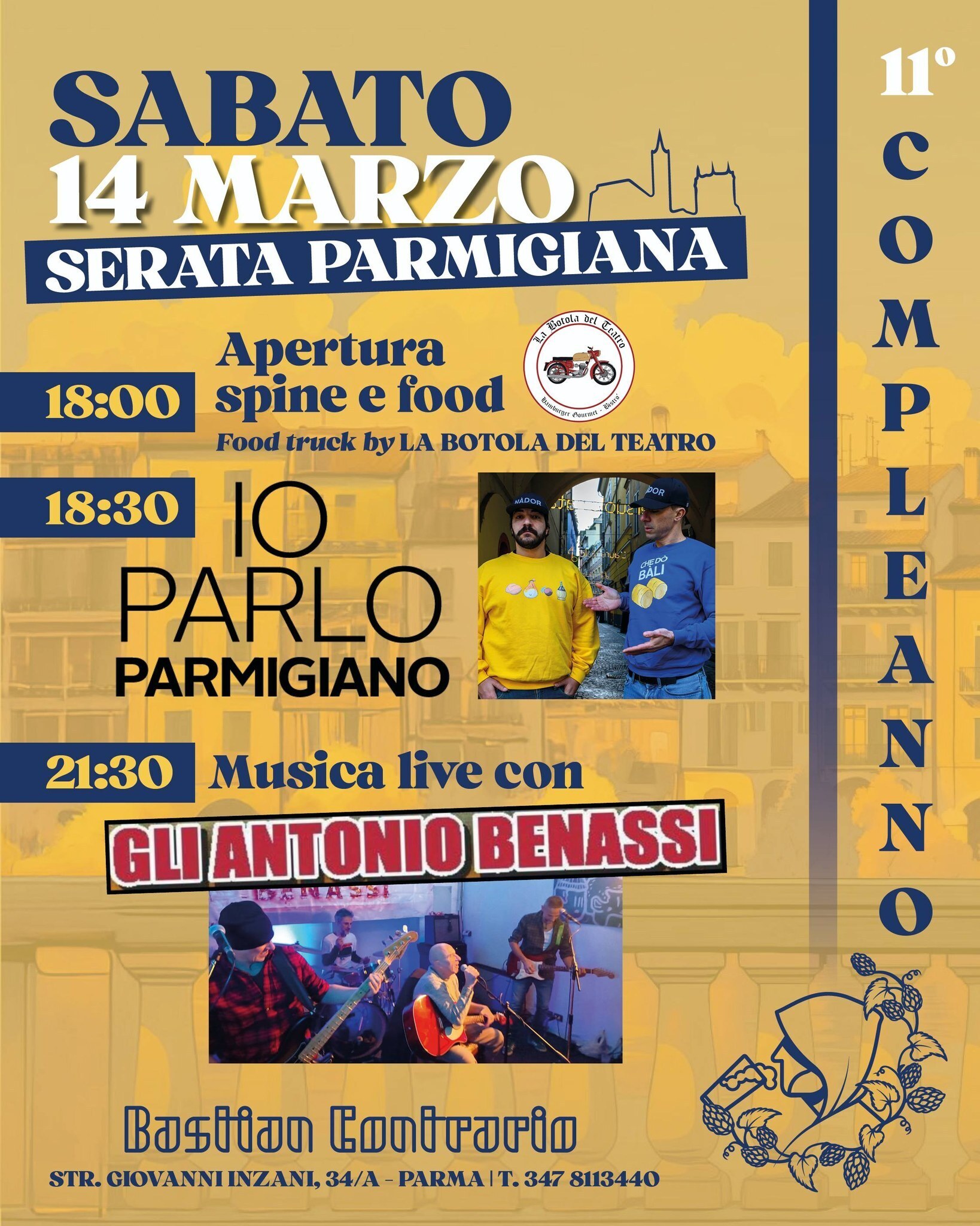 Il Bastian Contrario festeggia l'11° compleanno con gli "IO PARLO PARMIGIANO"