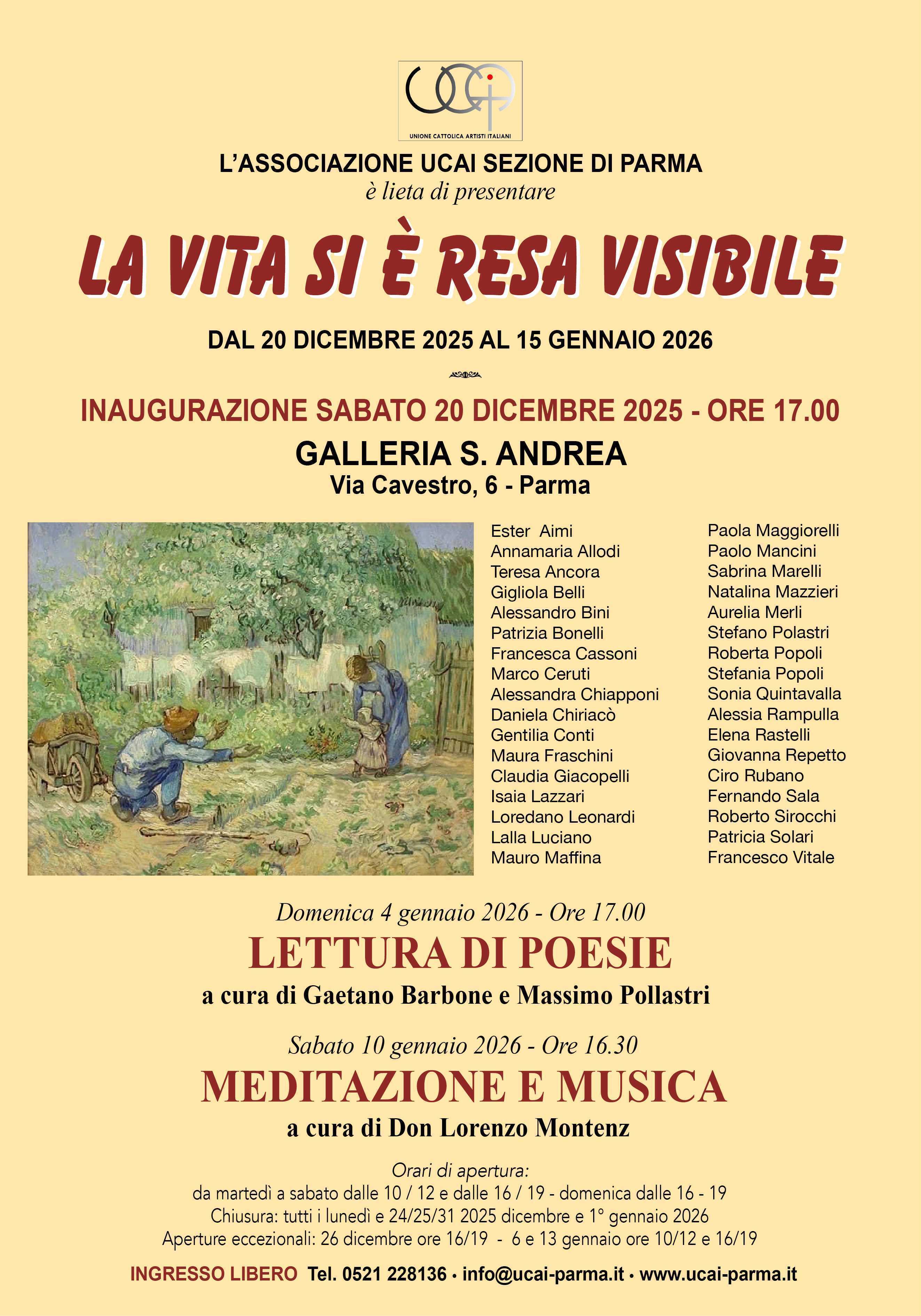 Alla Galleria S. Andrea in occasione della  mostra  collettiva ci sarà un  concerto per arpa di Don Lorenzo Montenz.