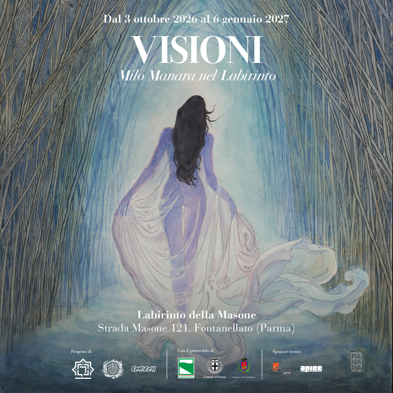 Mostra  "Visioni. Milo Manara nel Labirinto" a Fontanellato - Inaugurazione mostra
