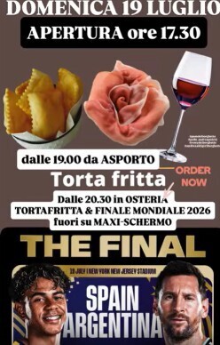 All' Osteria della Posta di Borghetto  torta fritta e finale dei mondiali