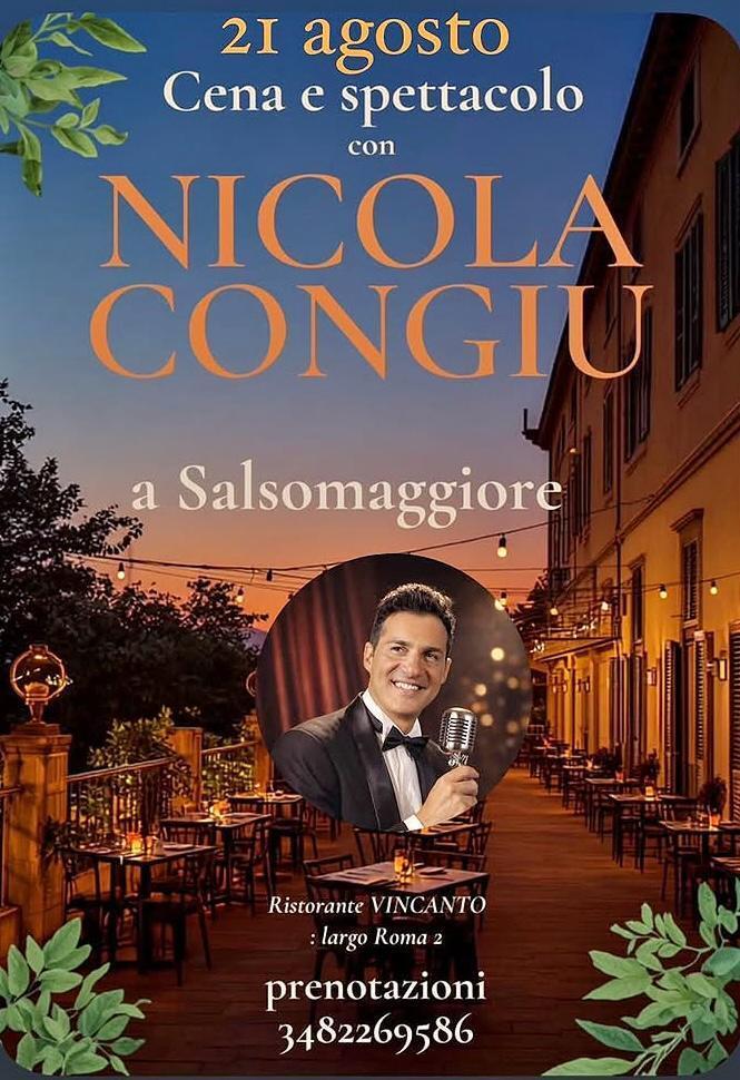 Da Vincanto a Salsomaggiore   cena e spettacolo con Nicola Congiu